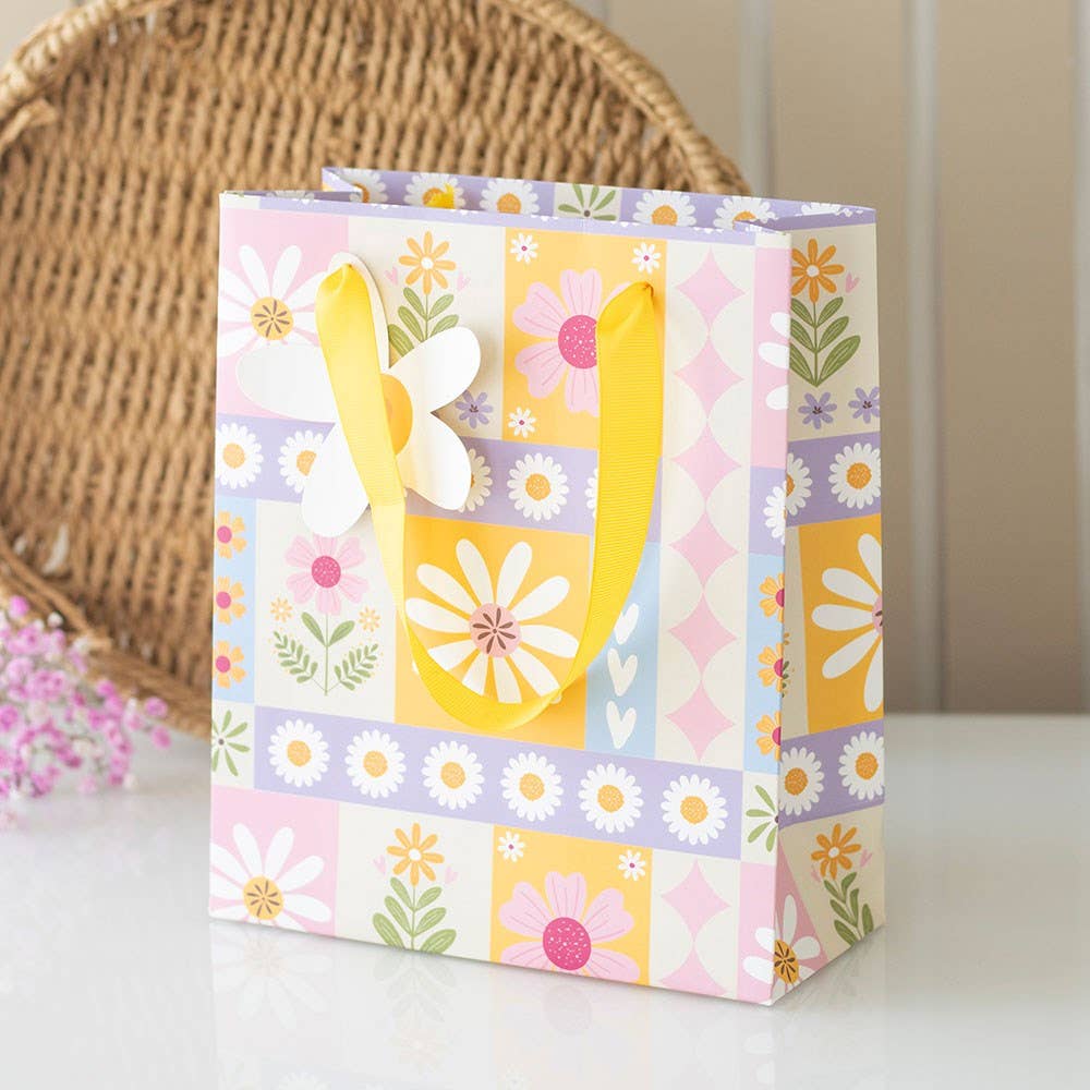 Floral Patchwork Print Gift Bag 23cm