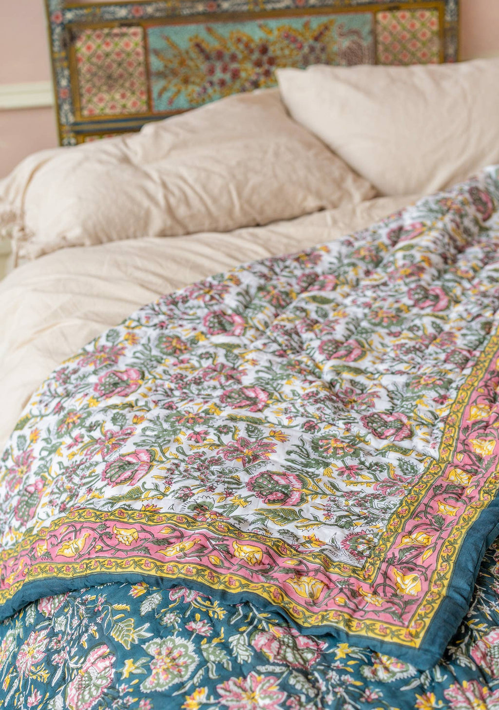 Malli Blockprint Reversible Quilt