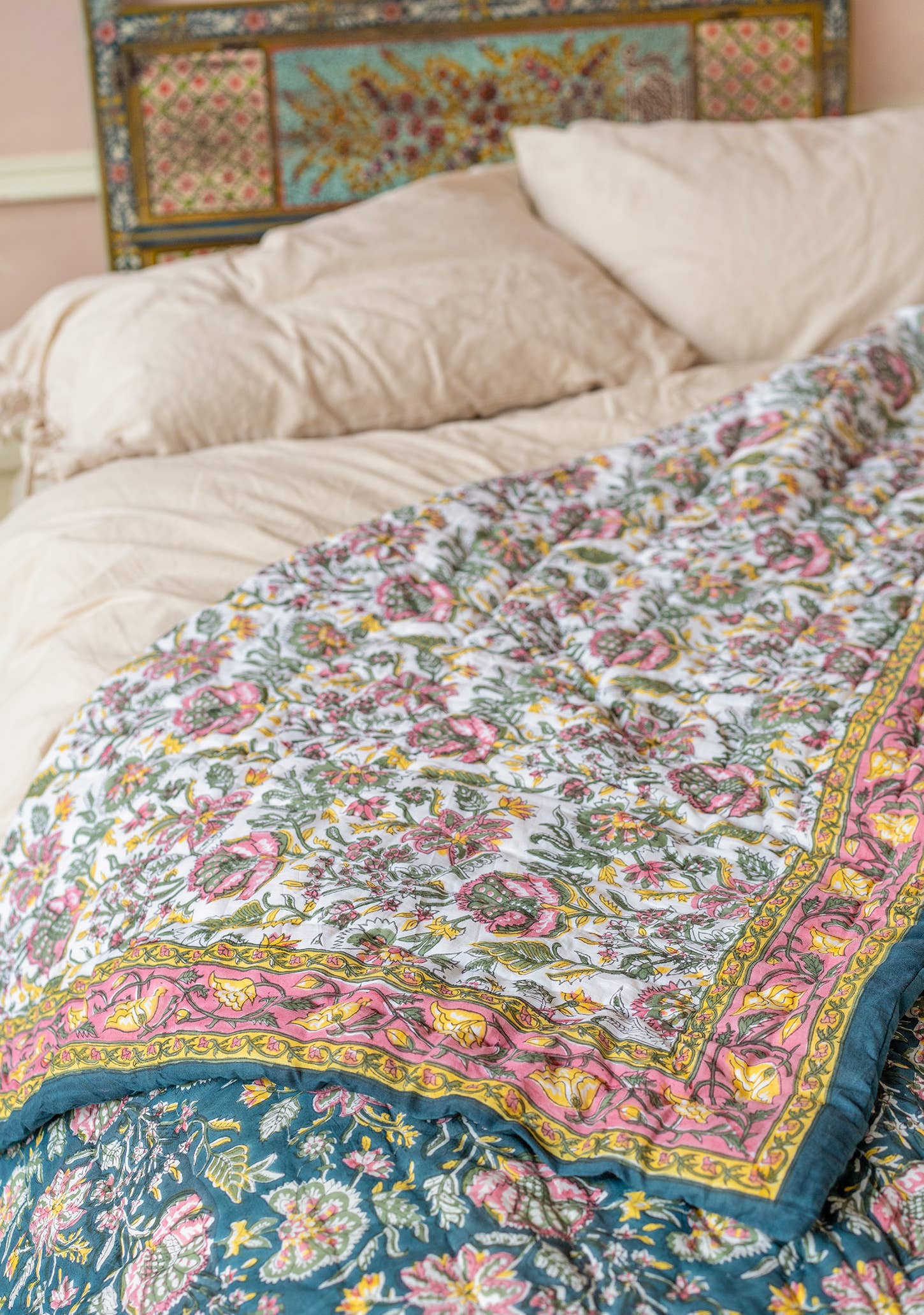 Malli Blockprint Reversible Quilt