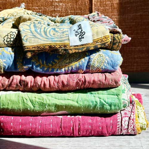 Authentic Vintage Kantha Quilt, Bedding, Bohemian Home Decor