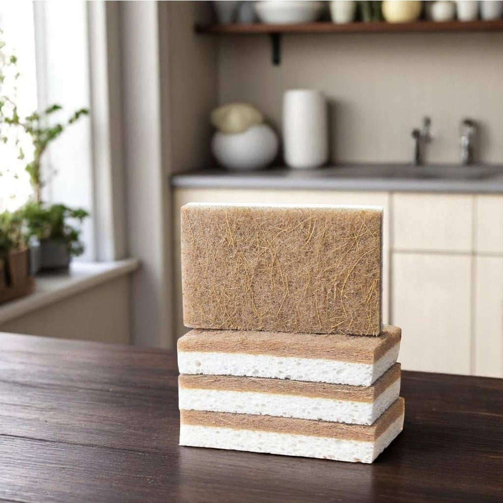 Coconut & Wood Pulp Scrubber Sponge 3 pk - Home Compostable