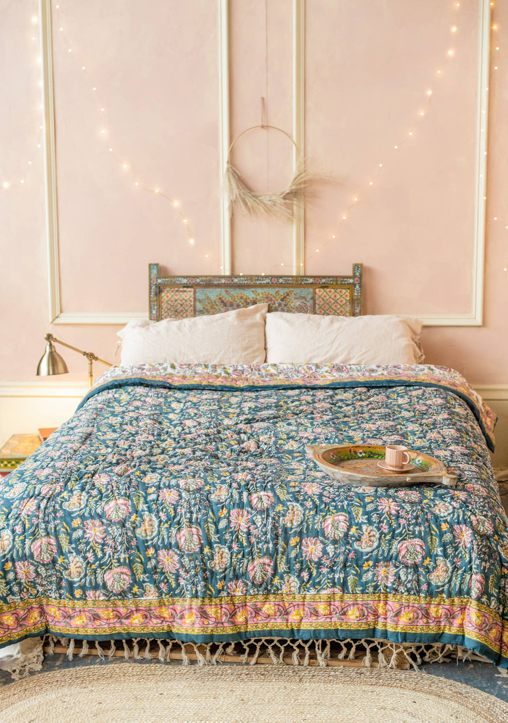 Malli Blockprint Reversible Quilt