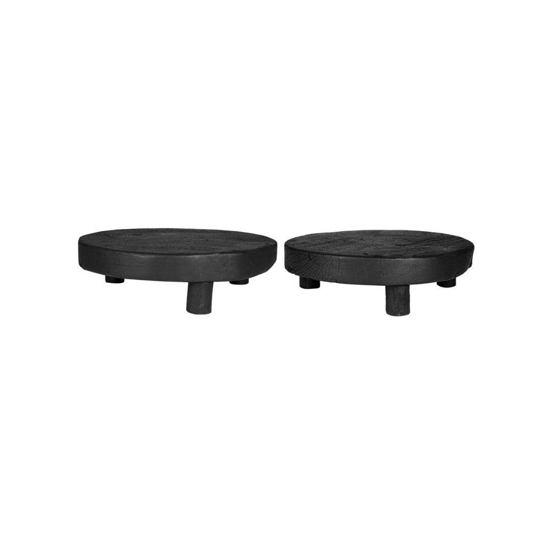 Black Teak Display Boards (Set of 2)