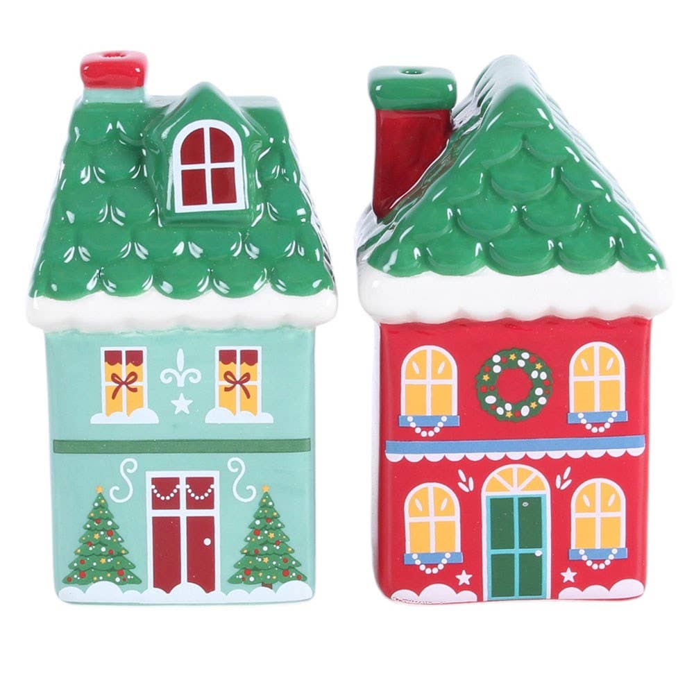 Christmas House Salt and Pepper Shakers